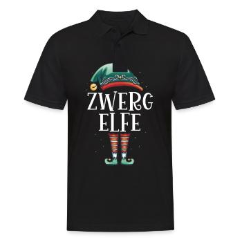 Weihnachten Partnerkostüm Zwerg Elf Elfe Elfen - Männer Poloshirt - Schwarz - Vorne - Kai (181cm)