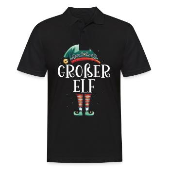 Weihnachten Partnerkostüm Großer Elf Elfe Elfen - Männer Poloshirt - Schwarz - Vorne - Kai (181cm)