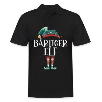 Weihnachten Partnerkostüm Bärtiger Elf Elfe Elfen - Männer Poloshirt - Schwarz - Vorne - Kai (181cm)