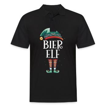 Weihnachten Partnerkostüm Bier Elf Elfe Elfen - Männer Poloshirt - Schwarz - Vorne - Kai (181cm)