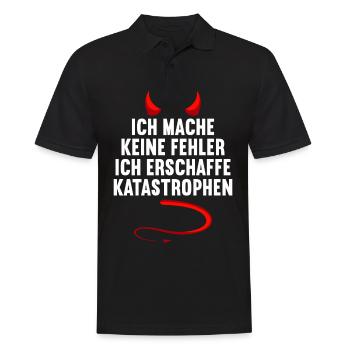 Ich mache keine Fehler ich erschaffe Katastrophen - Männer Poloshirt - Schwarz - Vorne - Kai (181cm)