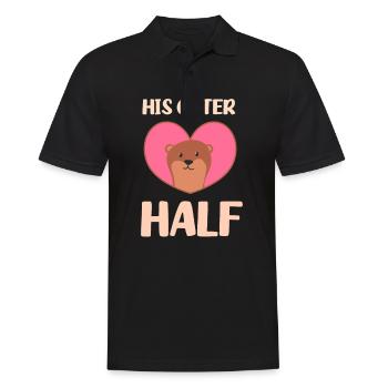 Otter His Otter Half - Men's Polo Shirt - black - Front - Kai (181cm)