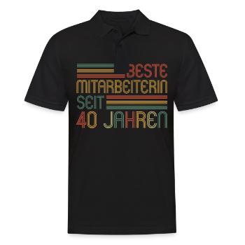 40 Jahre im Dienst 40 Jähriges Dienstjubiläum - Männer Poloshirt - Schwarz - Vorne - Kai (181cm)
