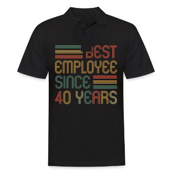 40 Jahre im Dienst 40 Jähriges Dienstjubiläum - Männer Poloshirt - Schwarz - Vorne - Kai (181cm)