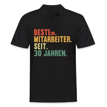 30 Jahre im Dienst 30 Jähriges Dienstjubiläum - Männer Poloshirt - Schwarz - Vorne - Kai (181cm)