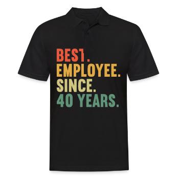 40 Jahre im Dienst 40 Jähriges Dienstjubiläum - Männer Poloshirt - Schwarz - Vorne - Kai (181cm)