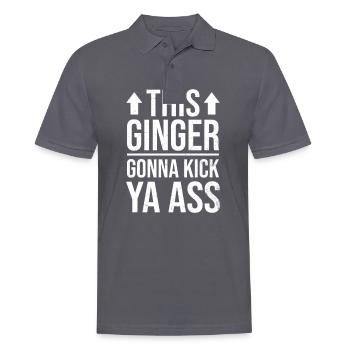 Redhead Quote Ginger Gonna Kick Ya Ass - Men's Polo Shirt - charcoal grey - Front - Nico (186cm)