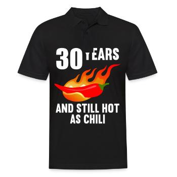 30 ans chaud comme chili 30e anniversaire - Polo Homme - noir - Devant - Kai (181cm)