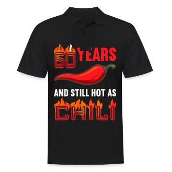 60 ans chaud comme chili 60e anniversaire - Polo Homme - noir - Devant - Kai (181cm)
