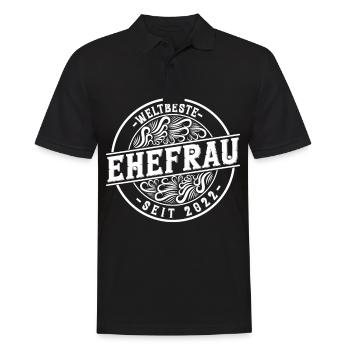 Beste Ehefrau seit 2022 1. Hochzeitstag - Männer Poloshirt - Schwarz - Vorne - Kai (181cm)