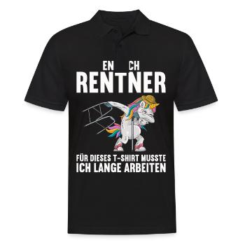 Einhorn Ruhestand Rentnerin Rentner Rente 2022 - Männer Poloshirt - Schwarz - Vorne - Kai (181cm)