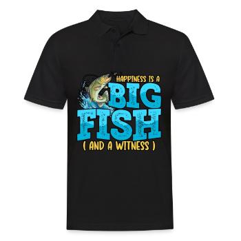 Funny Happiness Is A Big Fish And A Witness - Men's Polo Shirt - black - Front - Kai (181cm)