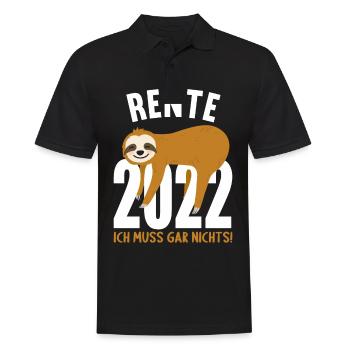 Faultier Ruhestand Rentnerin Rentner Rente 2022 - Männer Poloshirt - Schwarz - Vorne - Kai (181cm)