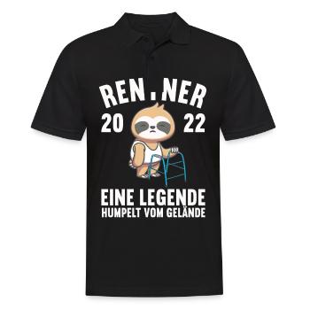 Faultier Ruhestand Rentnerin Rentner Rente 2022 - Männer Poloshirt - Schwarz - Vorne - Kai (181cm)