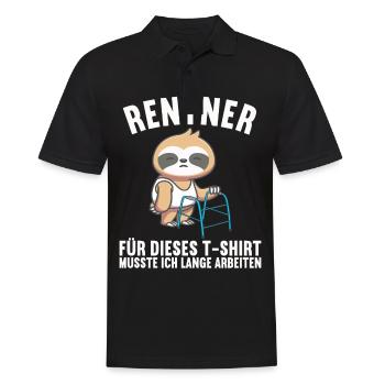Faultier Ruhestand Rentnerin Rentner Rente 2022 - Männer Poloshirt - Schwarz - Vorne - Kai (181cm)