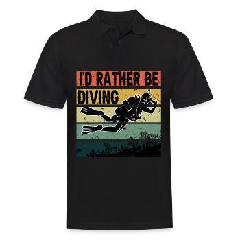 Vintage I'd Rather Be Diving Scuba Diving Divers - Männer Poloshirt - Schwarz - Vorne - Kai (181cm)