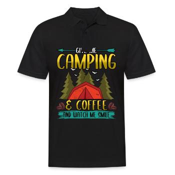 Funny Give Me Camping & Coffee Adventure Campers - Men's Polo Shirt - black - Front - Kai (181cm)