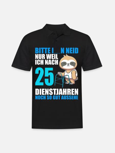 25 Jahre im Dienst 25 Jähriges Dienstjubiläum - Männer Poloshirt - Schwarz