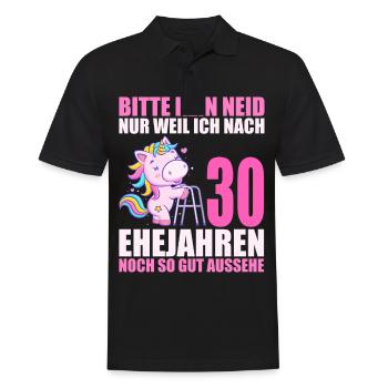30 Jahre verheiratet lustig 30. Hochzeitstag - Männer Poloshirt - Schwarz - Vorne - Kai (181cm)