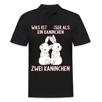 Hase Häschen was ist besser als ein Kaninchen - Männer Poloshirt - Schwarz - Vorne - Kai (181cm)