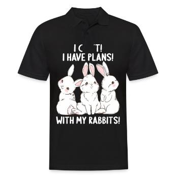 Rabbit i cant i have plans with my rabbits - Men's Polo Shirt - black - Front - Kai (181cm)