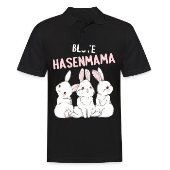Hase Häschen Kaninchen beste Hasenmama - Männer Poloshirt - Schwarz - Vorne - Kai (181cm)