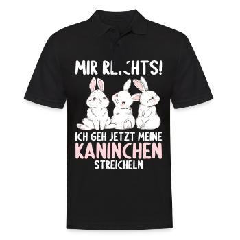 Hase Mir reichts ich geh Kaninchen streicheln - Männer Poloshirt - Schwarz - Vorne - Kai (181cm)