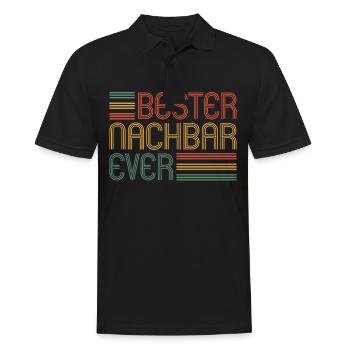 Bester Nachbar ever Nachbarn Nachbar - Männer Poloshirt - Schwarz - Vorne - Kai (181cm)