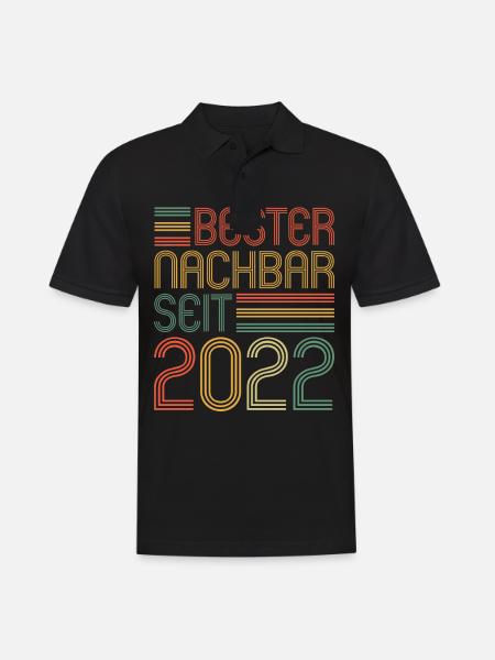 Bester Nachbar seit 2022 Nachbarn Nachbar - Männer Poloshirt - Schwarz
