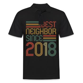 Best neighbor since 2018 Nachbarn Nachbar - Männer Poloshirt - Schwarz - Vorne - Kai (181cm)