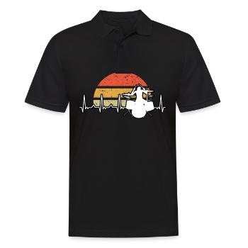 Drummer Heartbeat Pulse Drums Drumstick Groove - Men's Polo Shirt - black - Front - Kai (181cm)