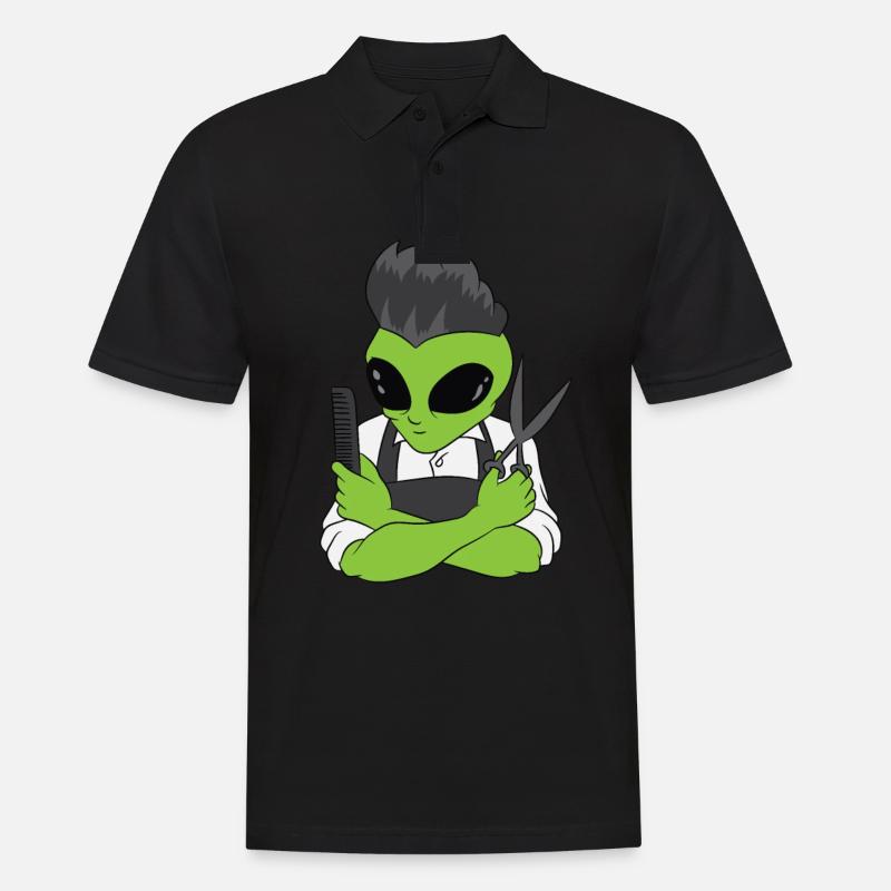 Friseur Alien - Männer Poloshirt - Schwarz