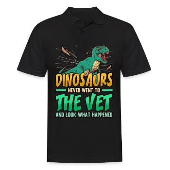 Funny Dinosaurs Never Went To The Vet Veterinarian - Männer Poloshirt - Schwarz - Vorne - Kai (181cm)