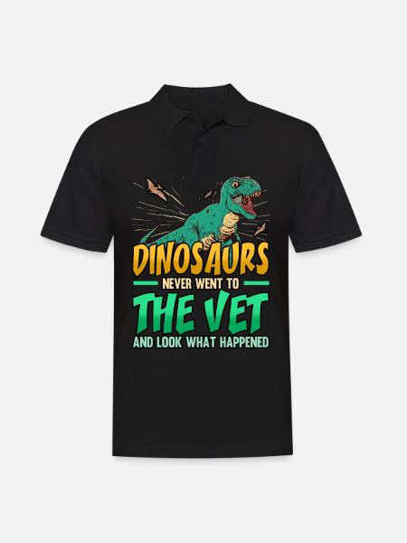 Sjove dinosaurer gik aldrig til dyrlægen Dyrlæge - Herre poloshirt - sort