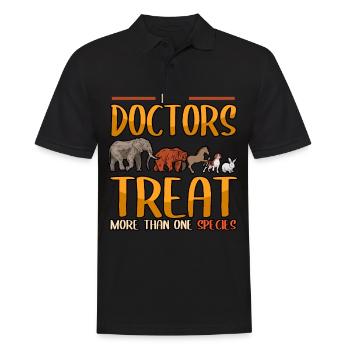 Les vrais médecins vétérinaires traitent plus d’un - Polo Homme - noir - Devant - Kai (181cm)