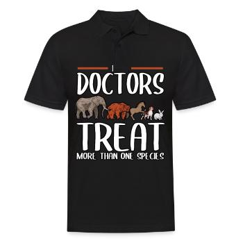 Les vrais médecins vétérinaires traitent plus d’un - Polo Homme - noir - Devant - Kai (181cm)