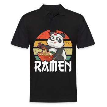 Kawaii Ramen Anime Panda Japan Otaku Animes - Männer Poloshirt - Schwarz - Vorne - Kai (181cm)