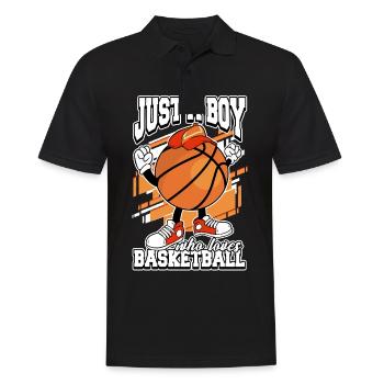 Joueur juste un garçon qui aime l’équipe sportive de basket-ball - Polo Homme - noir - Devant - Kai (181cm)
