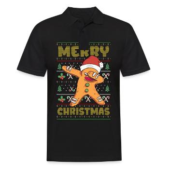 Merry Christmas Gingerbread Man Ugly Christmas - Men's Polo Shirt - black - Front - Kai (181cm)