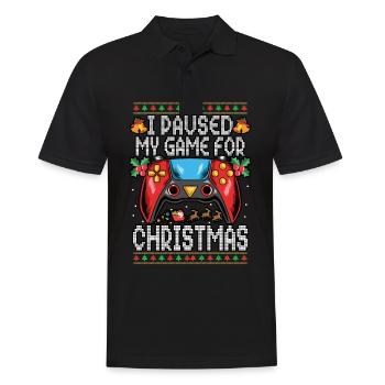 Videogame I Paused My Game For Christmas Gamer - Männer Poloshirt - Schwarz - Vorne - Kai (181cm)