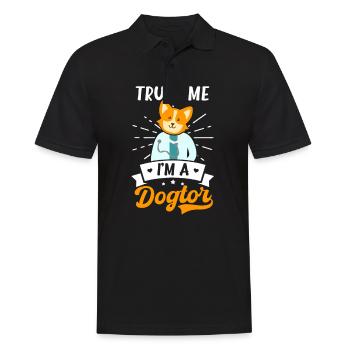 Tiermedizin Ich bin ein Dogtor - Männer Poloshirt - Schwarz - Vorne - Kai (181cm)