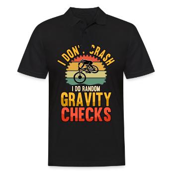 Funny I Don't Crash I Do Random Gravity Checks BMX - Männer Poloshirt - Schwarz - Vorne - Kai (181cm)