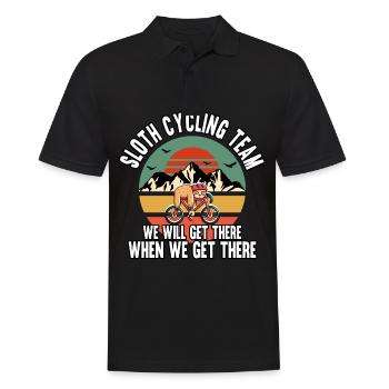 Funny Sloth Cycling Team We Will Get There - Men's Polo Shirt - black - Front - Kai (181cm)