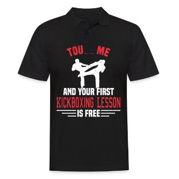 Kickboxing Kickboxer Martial Arts Boxer Sparring - Men's Polo Shirt - black - Front - Kai (181cm)