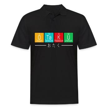 Anime Otaku Periodic Table Elements aime le manga - Polo Homme - noir - Devant - Kai (181cm)