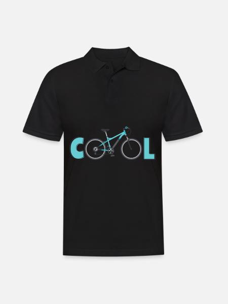 Cool Bicycle Mountain Biking - Men's Polo Shirt - black
