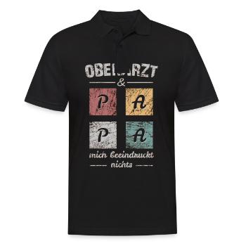 Oberarzt und Papa - Männer Poloshirt - Schwarz - Vorne - Kai (181cm)