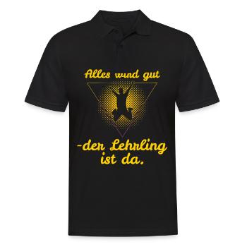 Lehrling - Männer Poloshirt - Schwarz - Vorne - Kai (181cm)