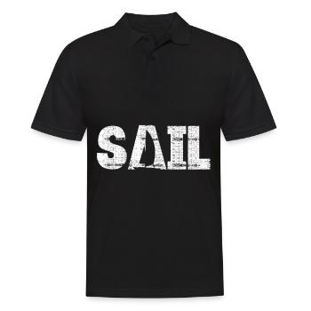 Sail Boating Sailing Boat Sail Captain - Männer Poloshirt - Schwarz - Vorne - Kai (181cm)