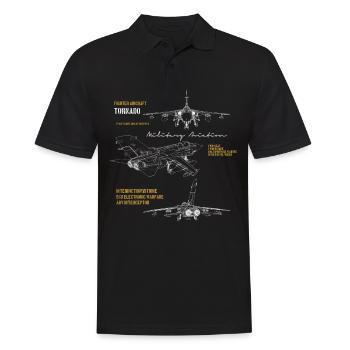 Tornado Flugzeug Militär Luftfahrt Zeichnung - Männer Poloshirt - Schwarz - Vorne - Kai (181cm)